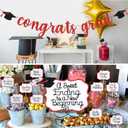 4 x Red 2026 Graduation Candy Bar Signs Graduation Table Candy Buffet Labels for 2026 Graduation Dessert Food Label Table Party Decorations Red