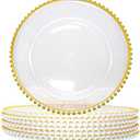 Amazon.com | DaCakeWS 13-Inch Acrylic Clear Charger Plates Set of 10pcs - Elegant Decorative Dinner Plates for Wedding Reception, Holiday Party, Family Gathering & Daily Table Setting: Charger Plates