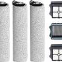 Only Floor ONE S5 Steam Roller Brush Replacement and Vacuum Filter Kit Compatible with Tineco Floor ONE S5 Steam Corded Wet Dry Vacuum Replacement Parts,3 Roller Brushes,3 Filters,1 Cleaner Brush