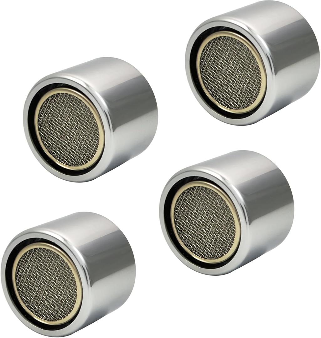 Bathroom Sink Aerator,2.2 GPM Faucet Aerator, Made of Solid Brass and Stainless Steel,55/64 Inch Female Thread Faucet Replacement with Gasket,For Kitchen and Bathroom,4PCS (Silver)