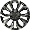 Pilot Automotive WH138-15GB 15 Inch Spyder Black & Gunmetal Grey Universal Hubcap Wheel Covers For Cars - Set Of 4 - Fits Most Cars