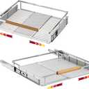 2 Pack Expandable Pull Out Cabinet OrganizerSide Mounting 23.2~39.99"x22.5"Cabinet Pull Out Shelves, Expandable Slide Out Spice Rack for Kitchen Bathroom Office