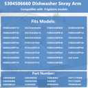 Showingo 5304506660 Dishwasher Lower Spray Arm Replacement for Frigidaire AP6038456 154830302 154830303, with 5304518968 Spray Arm Support & 5304506518 Trap Drain Filter Assembly