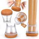STN Chair Leg Floor Protectors Floor Protectors for Chairs Leg Protectors for Hardwood Floors Reduce Noise (L-(1.1"-1.25"))