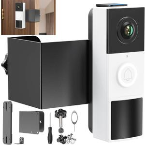 Anti-Theft Video Doorbell Mount Compatible with Tapo, Doorbell Camera Mount, No Drill Adjustable Mounting Bracket Holder Accessories for Apartment Rentals, Enhanced Protection Doorbell Mount Bracket