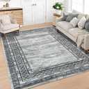 Garvee Modern 10x13 Area Rugs for Living Room Bedroom, Soft Washable Large Rugs, Ultra Thin Non Slip Accent Carpet for Dining Room, Low Pile Non Shedding Floor Cover Mat for Nursery Office, Grey Green