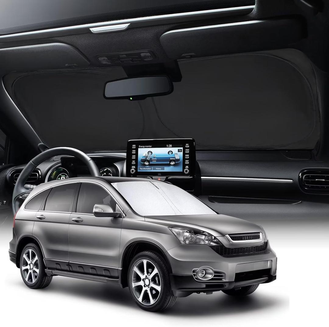 Neverland Car Sun Shade Windshield - Foldable Sunshade for Honda CR-V 2007-2011, 210D Oxford Silver Coated Reflective UV Shield, Heat Insulation Dashboard Cover, Front Window Shades Accessories