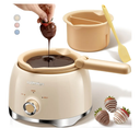 LUSHYUM Chocolate Melting Pot Candy Melts Melter with 2 Insert Pots and Spatula, 4 Cups Capacity Warmer Machine, Ideal Dipping Tool Kitchen Supplies for Making Cake Pop Covered Strawberries Fondue