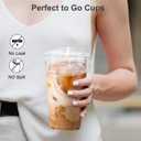 Dealusy 100 Pack - 24 oz Clear Plastic Cups with Lids, Sturdy & Food Safe Iced Coffee Cups with lids, Disposable Plastic Smoothie Cups for Cold Drinks, Sip Lids