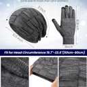 12 Pcs Winter Beanie Hats and Touch Screen Gloves Set Includes 6 Warm Beanie Slouchy Knitted Skull Hats and 6 Pairs Touchscreen Gloves for Men Women Warm Snow Cold Weather with Fleece Lined