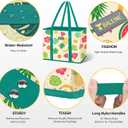 BALEINE 3Pk Reusable Grocery Bags, Foldable Shopping Bags for Groceries with Reinforced Bottom & Handles (Hawaiian Brunch)