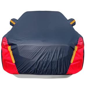 Car Cover Waterproof All Weather for Automobiles, 6 Layers Outdoor Full Exterior Cover Rain Sun UV Snowproof Protection with Zipper Cotton, Mirror Pocket for Sedan (196-210 inch)