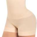 Womens Slip Shorts for Under Dress Seamless Shapewear Boyshorts Tummy Control Panties Shaping Shorts (Large, #2 Beige(high Waisted))