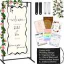 Wedding Sign Stand -3 Colors, Adjustable Gold Sign Stand | Fabric Display, Wedding Welcome Sign Stand, Indoor/Outdoor Display Stand (Black)