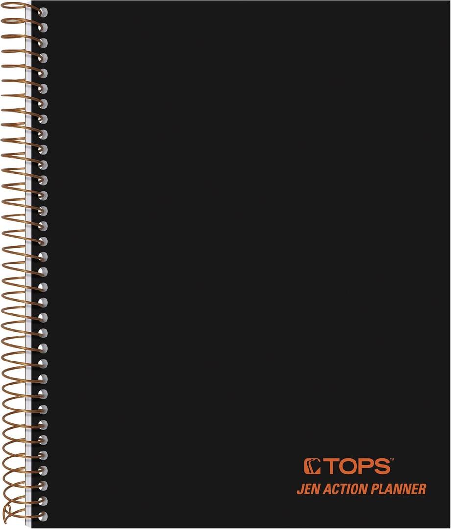 TOPS Products Journal Notetaking Planner, Wirebound, Ruled, 8-1/2"x6-3/4", Black (TOP63827) , White