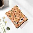 5 x Hippie Checkered Flowers Book Sleeve Rerto Book Accessories Book Lovers Gifts Waterproof Book Cover Book Pouch Book Protector Bookish Gifts for Readers Women Girls Bestie Graduation Christmas birthday (Multicolour 0899)
