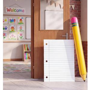 Blueweenly Notebook Paper Backdrop, Back to School Photo Backdrop, 3.6 ft x 4.33 inches