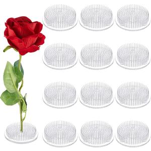 Waydress 12 Pieces Plastic Flower Frog Flower Pins 2.8 Inch Floral Frog for Arrangements Vase Japanese Floral Arrangement for Plant Decoration, Summer Activity, Wedding Decoration (Clear)
