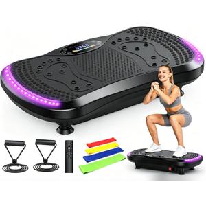 Vibration Plate Exercise Machine for Lymphatic Drainage,400lbs Capacity Vibrating Plate for Weight Loss,200-Levels Vibration Platform for Circulation,Body Shaker for Full Body Workout