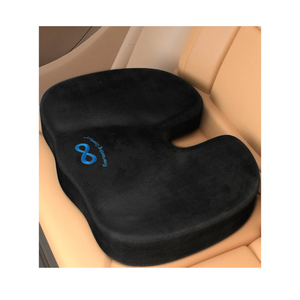 Everlasting Comfort Memory Foam Car Seat Cushion - Tailbone Pain Relief, Driving Seat Cushion for Short People - Office, Wheelchair, Gaming Chair, Travel - Non-Slip, Washable Cover