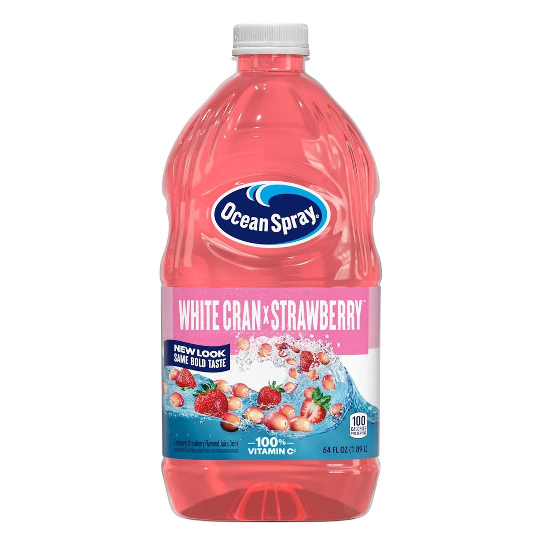 Ocean Spray White Cran-Strawberry Juice Drink, 64 Fl Oz Bottle (Pack of 1) (EXP 09/25/26)