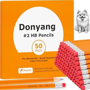Back to School Supplies, 100 Pack Pre-Sharpened #2 Pencils with Erasers, Bulk Pack Yellow Graphite Pencils for School Classroom Teacher Desk Supplies, No 2 HB Pencil for Writing Drawing Sketching Gifts, Pack of 2