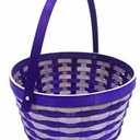 SOLID BAMBOO BASKET PURPLE 10 IN