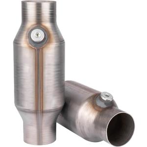 Converter 2.25 Inch 2 Pcs, High Flow Universal Catalytic Convert Inlet Outlet 2.25 In, Direct-Fit Catalytic Convertor with O2 Port (EPA Compliant)