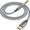 3 x Welldiea USB C to Aux 3.5mm Audio Jack Adapter - Type-C to 3.5mm Headphone Cable Compatible with iPhone 16/15 Series, iPad Pro/Air, Pixel 7 (Grey)