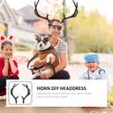 1 Pair Deer Antlers Headband Plastic Deer Antlers Branch Fake Rein Headdress Simulated Horn Hair Hoop for Halloween (Blue)