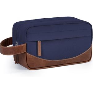 Travel Toiletry Bag for Men, Hanging Toiletry Organizer, Water Resistant Shaving Kit with Large Capacity for Travel Accessories (Blue, Medium)