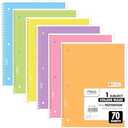 Mead Spiral Notebook, 6 Pack, 1 Subject, College Ruled Paper, 7-1/2" x 10-1/2", 70 Sheets per Notebook, Assorted Pastel Colors (830049)