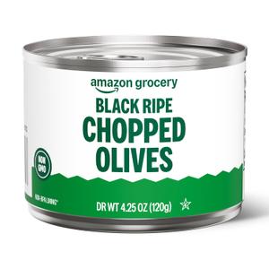 Amazon Grocery, Black Ripe Chopped Olives, 4.25 Oz (Previously Amazon Fresh, Packaging May Vary) BB Date 13 Dec 2025