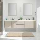 Yimobra Luxury Bathroom Rugs, Fluffy Bath Mats, Non Slip, Water Absorbent Microfiber, Machine Washable, Plush Runner Shower Rugs, Thick Matts for Bathroom Floor/Tub, 60"x 24", Light Beige and White