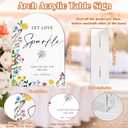 3 x Acrylic Wedding Signs Wedding Sparklers Send Off Sign for Reception, 6x8" Floral Themed Arch Acrylic Table Decor, Love Is In Bloom & Baby In Bloom Decorations for Baby Shower Bridal Shower Engagement