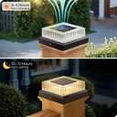 4x4 Solar Post Cap Lights: 8 Pack Fence Post Lights Outdoor 3000K with Clear Lampshade, IP65 Waterproof 10-12H Lasting and Easy Install for Backyard Deck Patio
