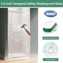 Pivot Swing Shower Door 40 in.D x 72 in. H| Shower Door with 1/4 in. Clear Tempered Glass| Pivot Shower Door | Silver (Shower Base Not Included)