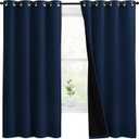 NICETOWN 100% Blackout Curtain Panels, Thermal Insulated Black Liner Curtains for Nursery Room, Noise Reducing and Cold Blocking Drapes for Windows (Navy Blue, Set of 2, 55-inch Wide by 68-inch Long)
