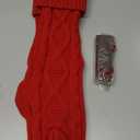 XIMISHOP 4PCS Christmas Stockings with Name Tags, 18inch Large Personalized Cable Knitted Xmas Hanging Stocking Decorations for Holiday Christmas Party Family Decor (Red)