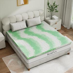 BedsPick Mattress Topper Twin XL 3 inch,Gel Infused Memory Foam Mattress Pad,College Dorm Extra Long Twin XL Single Bed Toppers,Ventilated and Breathable