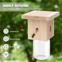 1 PCS Wood Carpenter Bee Trap for Outside - Best Bee Trap - Nature Hanging Carpenter Bee Traps Plastic Jar Outdoor - Insect Traps