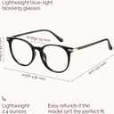 Gaoye Blue Light Blocking Glasses, Retro Round Eyewear Frame Anti Eyestrain Computer Glasses for Women Men - GY1688 (Light Black Frame/Transparent Lens)