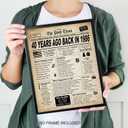 7 x GIFTSFARM 40th Birthday Decorations for Women or Men, 40th Birthday Card, Classy Vintage Table Decor, Birthday Card Poster for Him or Her Turning 40 Years Old, Back in 1985 Print