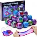 JOYIN Slime Party Favors, 24 Pack Galaxy Slime Ball - Stretchy, Non-Sticky, Mess-Free, Stress Relief, and Safe - Toys for Girls and Boys - Classroom Reward, Party Supplies