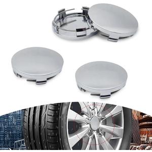 ijuicy 4 PCS Car Wheel Center Hub Caps, ABS Rust-Proof Center Caps for Rims, 2.36" OD 2.2" ID Tight Fitting Snap-on Wheel Hub Modified Dust Protection Cover, Universal for Most Cars (Silver)