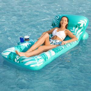 Jasonwell Inflatable Pool Float Adult - Pool Floaties Lounger Floats Floating Chair Raft with Adjustable Backrest Cup Holders Water Floaty Lake Lounge Tanning Floats Beach Party Toys for Adults