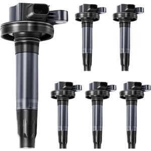 6PCS Ignition Coil Pack 3.5L 3.7L V6 Compatible with Ford Mazda Lincoln Edge Explorer F150 Taurus Flex MKZ MKS MKX CX-9 2007 2008 2009 2010 2011 2012 2013 2014 2015 2016 2017, Replace UF553 DG520