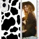 Hungo Compatible for Samsung Galaxy S25 Edge Case for Women Girls Design Cute, Girly for Women Girls Skin Cow Print