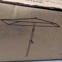 6.5' x 10' Rectangular Patio Umbrella Large Outdoor Market Umbrella w/UV Protection, Push Button Tilt and Crank Lift, Rectangle Table Umbrella for Garden, Deck, Pool, Patio, Grey