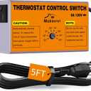 Attic Fan Thermostat-Control, Adjustable Thermostat with Overload Protector, Temperature Controlled Attic Fan, with Socket Easy to Install, Exhaust Fan Temperature Controller for Workshop, Greenhouse